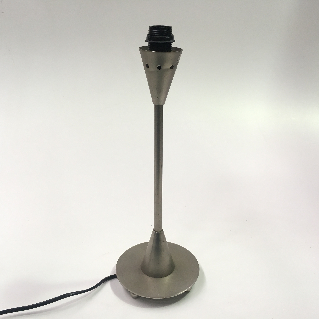 LAMP, Base (Table) - Contemp Silver w Round Base and Conical Top, 30cmH